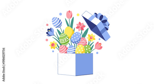 Fourth of July Independence Day celebration gift present box vector illustration