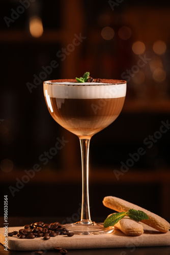 Glass of tasty Tiramisu coc...