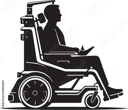 Disability, wheelchair, vector icon, black silhouette, accessible design