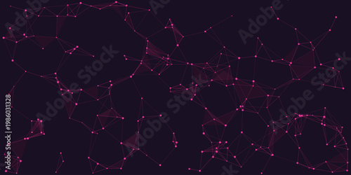 Abstract Network of Connected Nodes: A mesmerizing abstract depiction of interconnected nodes and lines, illustrating complex data networks and digital communication in a sea of cosmos .