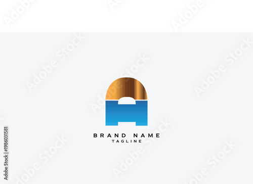 AH, HA, Abstract initial monogram letter alphabet logo design