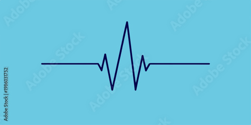 Vector illustration of a medical cardiogram featuring a red heart beat graph wave over an abstract background symbol for healthcare monitoring and heart rate pulse