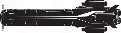 Space Shuttle, Futuristic Spacecraft, Black Vector Illustration, Space Exploration Graphic
