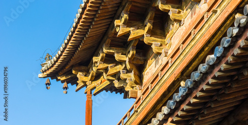 Wallpaper Mural Panorama of the roof of the Guanyin pavilion in the Dule temple complex of Jizhou, China Torontodigital.ca