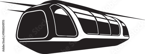 Monorail, futuristic train, transportation icon, vector graphic
