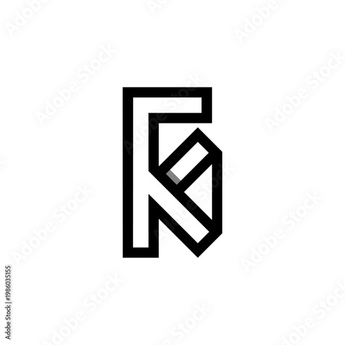 Modern Geometric Letter KF or FK Logo with Minimalist Diamond and Gemstone Concept. Letter K Diamond Logo. Letter F Diamond Logo. 