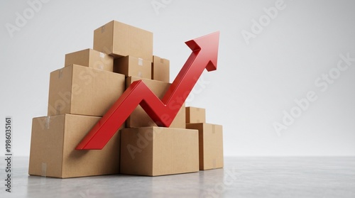 delivery cost red graph spike logistics inflation concept