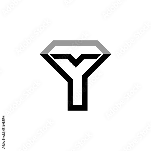Letter TY Diamond Bird Logo.  Letter Y  Diamond Logo. Letter T Bird Logo. Winged Diamond Logo. 