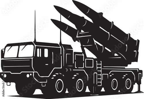 Military truck, missile launcher, defense vehicle, tactical transport