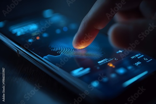 Financial transaction authentication smartphone fintech concept minimal