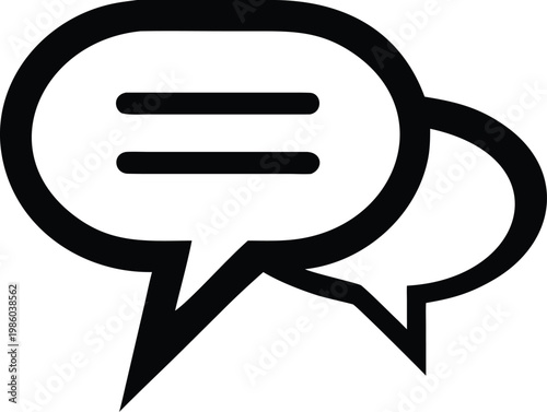 Overlapping speech bubbles icon representing communication messaging and online chat interactions