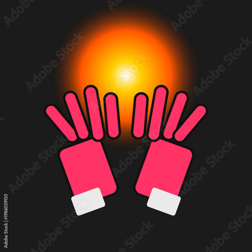 Red Goalkeeper Gloves Reaching For A Glowing Orange Fireball Set Against A Dark Black Illustration