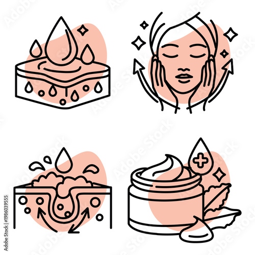 Icons for cosmetics and skin care