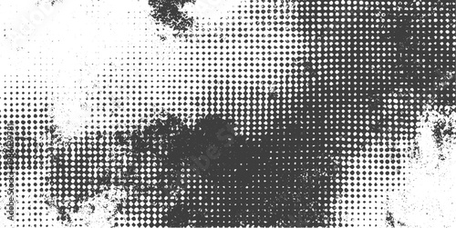 Abstract Black and White Halftone Grunge Texture Vector Background