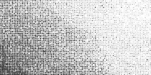 Black and White Grunge Halftone Dot Pattern Vector Background with Distressed Texture Gradient