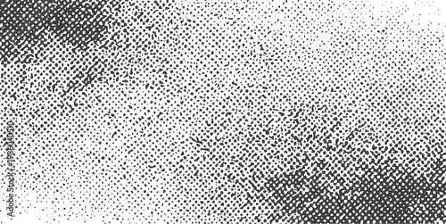 Abstract Monochrome Halftone Texture Background with Grunge Dotted Pattern and Distressed Effect