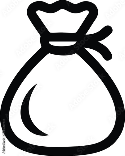 Tied money bag icon representing valuable possessions and a hidden store of financial wealth