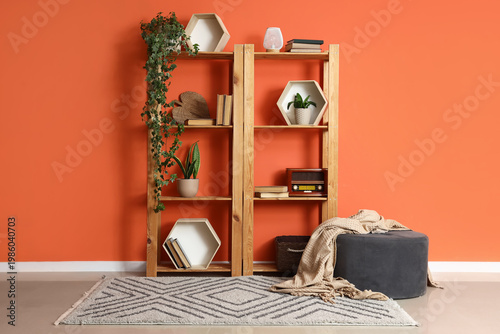 Stylish wooden shelving uni...