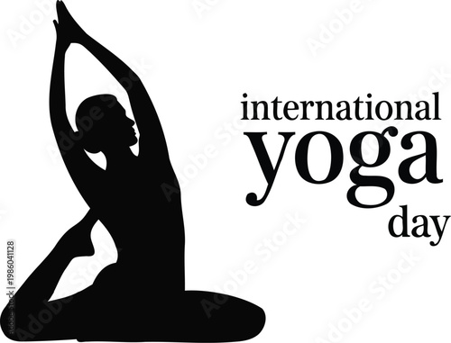 International yoga day silhouette in king dancer pose with silhouette, wellness