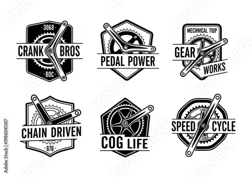 Collection of Bicycle Chain Wrench Logos and Badges