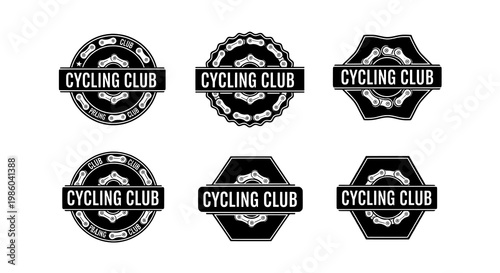 A Collection of Six Unique Cycling Club Logos and Badges