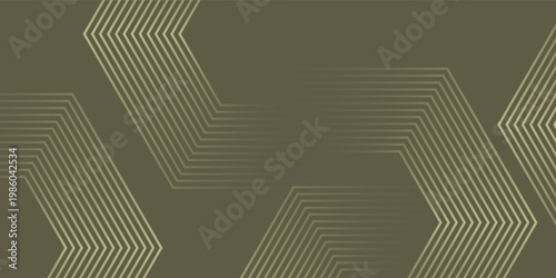 Abstract Olive Green Hexagonal Line Background, Modern Geometric Honeycomb Vector Pattern with Fading Thin Lines, Technical Tech Backdrop for Corporate Identity and Design