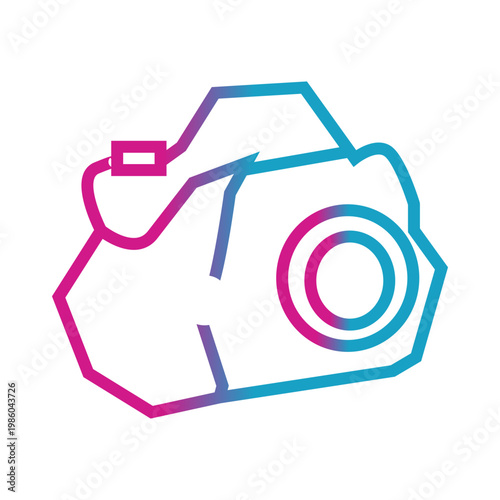 photo camera gradient line vector icon