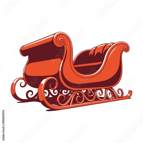 Red Sleigh Christmas Winter Holiday Transportation