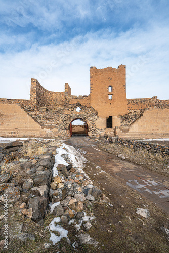 The scenic views of Ani City Walls, which is a ruined medieval Armenian city now situated in Turkey's province of Kars, next to the closed border with Armenia, were the capital of the Bagratuni Armeni
