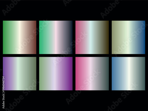 A colorful grid of nine gradient rectangles on a with various hues