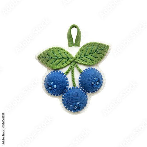 Handmade Felt Blueberry Ornament