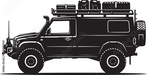 Off-road SUV, 4x4 vehicle, car illustration, adventure travel transport