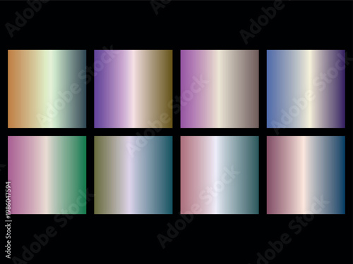 A colorful grid of ten shiny squares with gradient effects