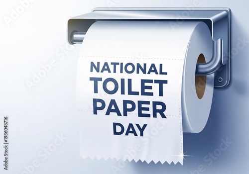 **A Crisp 3D Render: The Bright, Clean Texture of Toilet Paper on National Day**