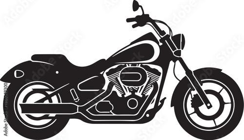 Black motorcycle vector, bike silhouette, motorcycle icon, vehicle graphic