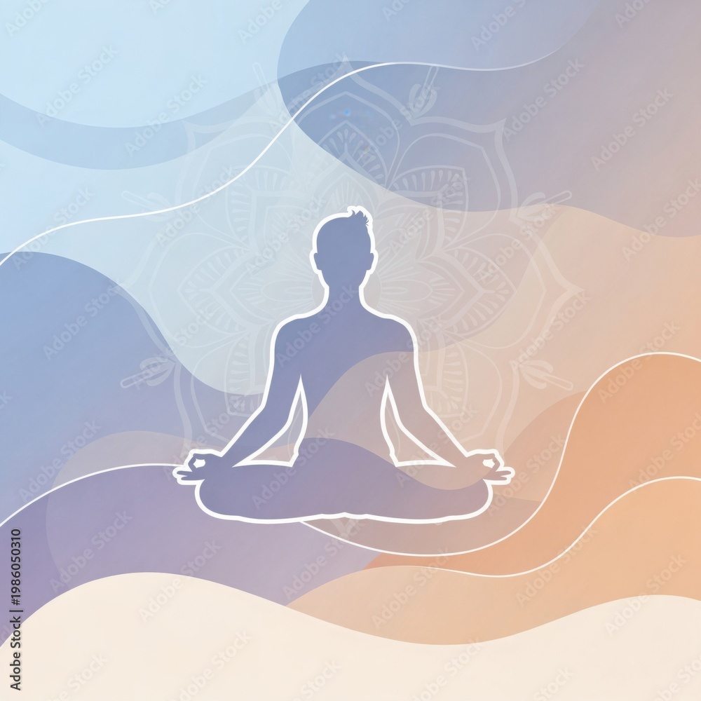 Obraz premium yoga meditation silhouette