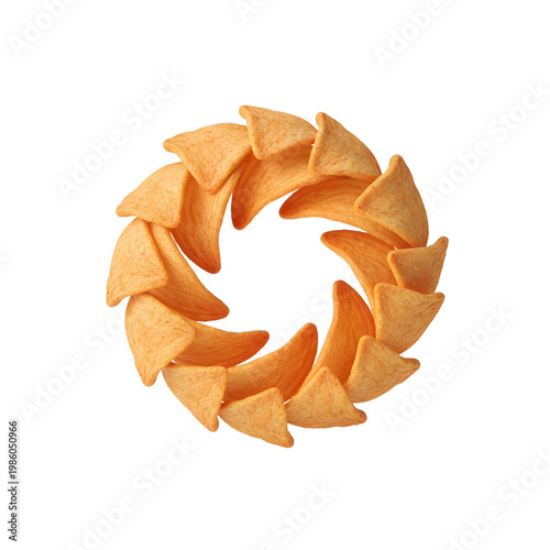 Collection of crispy golden potato chips.