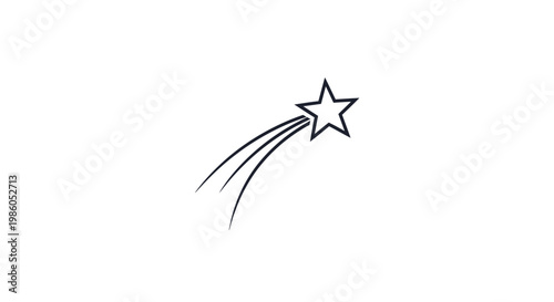 Stylized shooting star icon with trailing lines
