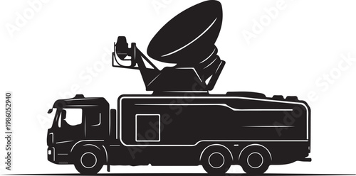 Satellite truck, broadcasting vehicle, communication van, TV satellite dish