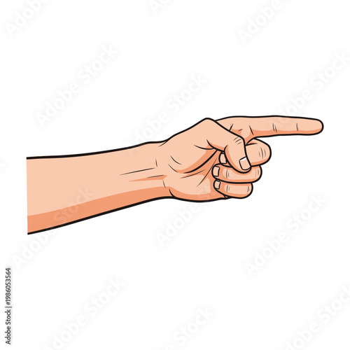 Human hand pointing finger gesture
