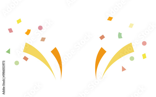 シンプル販促・装飾素材シリーズ – 紙吹雪の装飾素材セット（左右・シンプル・カラーフラット）