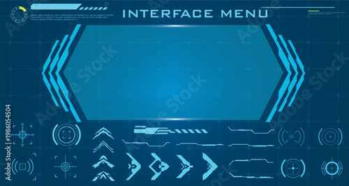 Bild auf Leinwand Digital Futuristic HUD UI Elements Pack