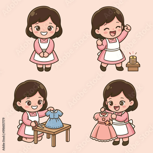 Girl Tailor Happy Moment