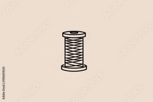 Sewing Thread Spool Thin Line Minimal Branding Icon