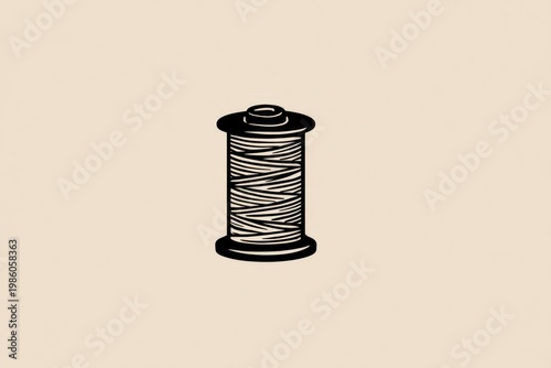 Sewing Thread Spool Thin Line Minimal Branding Icon