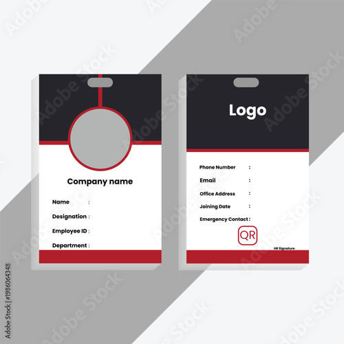 Modern Business & School ID Card Design Template – Professional Corporate Identity Badge, Student ID Card Layout, Clean & Minimal Style,  Vector File, Company id card, id card, id card