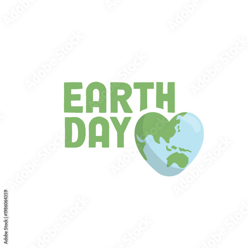Earth day banner with heart shaped planet earth