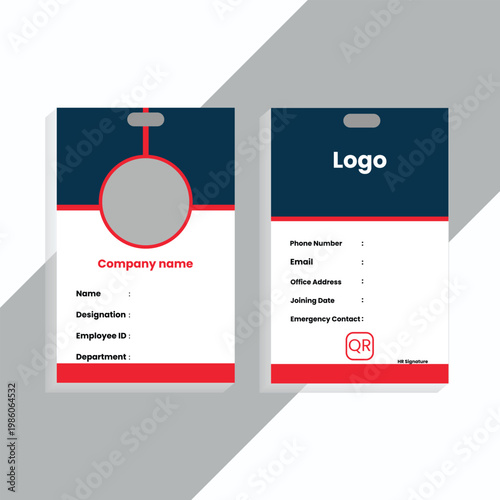 Modern Business & School ID Card Design Template – Professional Corporate Identity Badge, Student ID Card Layout, Clean & Minimal Style,  Vector File, Company id card, id card, id card