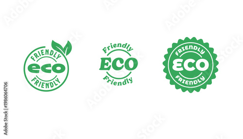 Eco friendly badge stamp logo, ecological environmental, ecology emblem