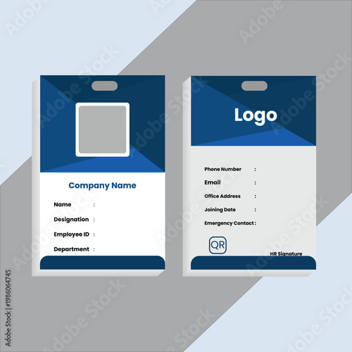 Modern Business & School ID Card Design Template – Professional Corporate Identity Badge, Student ID Card Layout, Clean & Minimal Style,  Vector File, Company id card, id card, id card
